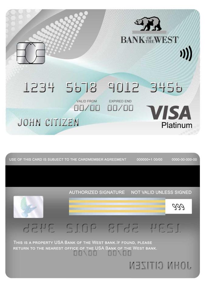USA Bank of the West bank visa platinum card